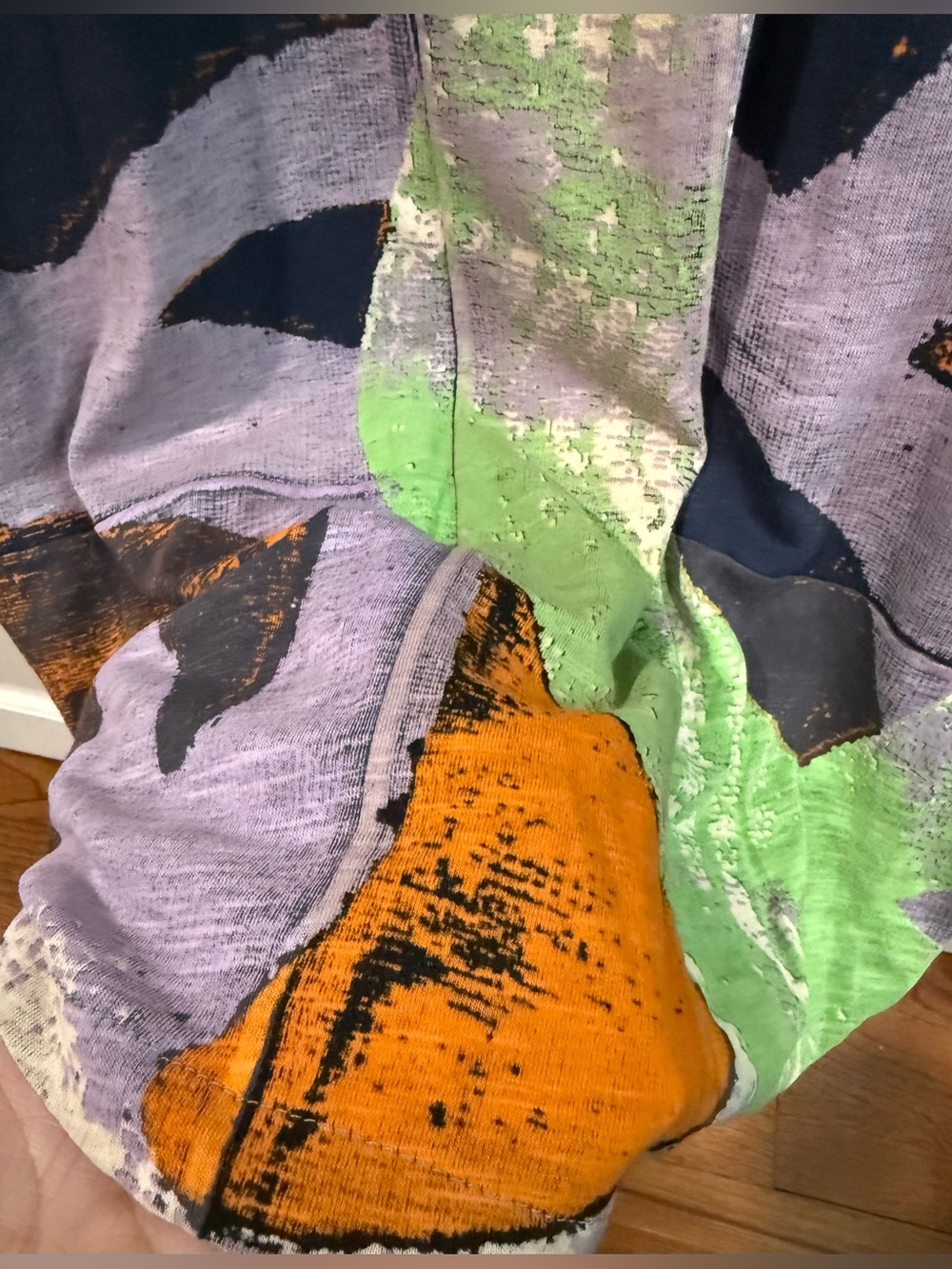 Custo Chic Couture Abstract Print Sleeveless Dress gray purple green blue P2P in - Picture 7 of 13